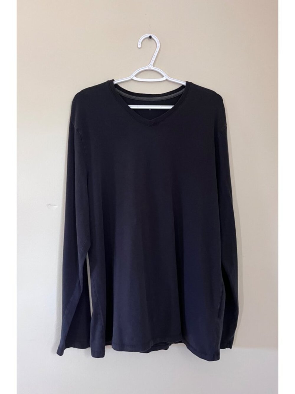 3 For $6 Structure Mens XLarge Solid Black Long Sleeve Top Shirt Neutral Cotton